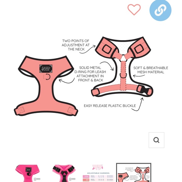 SASSYWOOF NEON PINK HARNESS - Picture 4 of 4